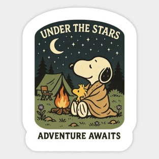Snoopy And Woodstock Under The Stars Adventure Await Sticker